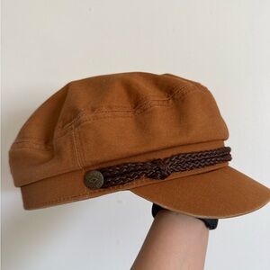 Brixton Unisex Fiddler Cap in Tan Brown